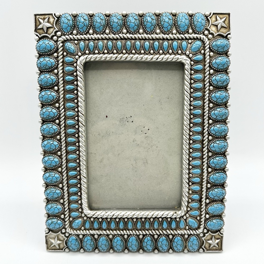 Western Star Faux Turquoise Picture Photo Frame